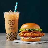 Chicken Sandwich + Tacolicious Boba Milk Tea